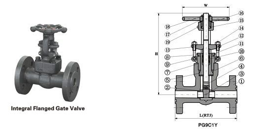 Clase 900 ~ 2500 Válvula de compuerta con bridas Fin Presión-Seal